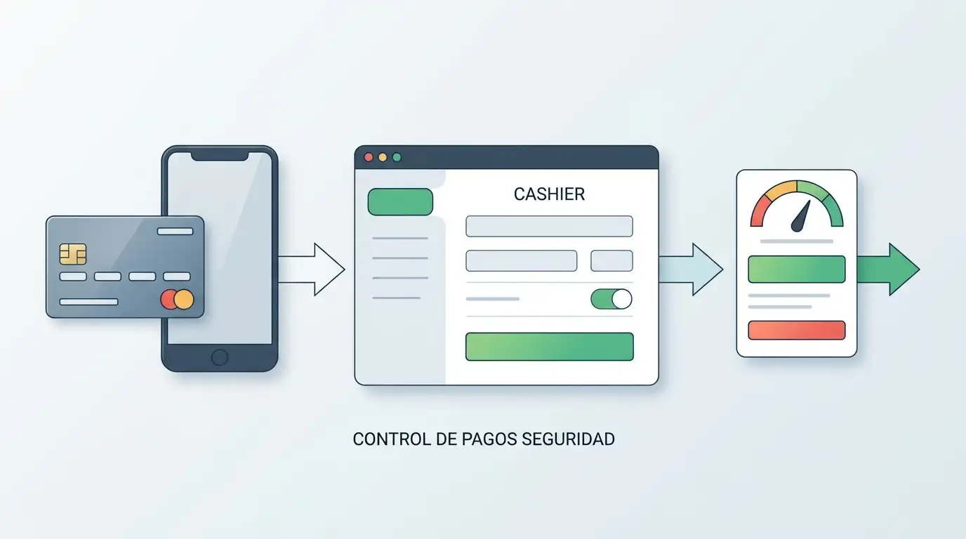 Ilustración editorial del flujo entre depósito, cajero y retirada en un casino online para España